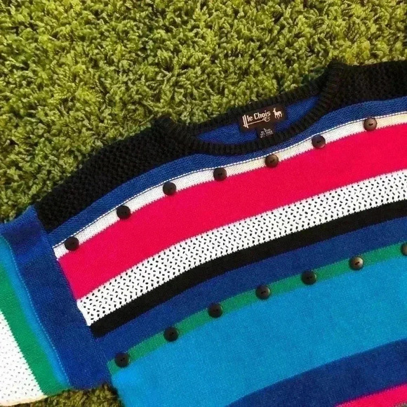 Vintage Abstract Striped Knit Shirt - Picture 3 of 4